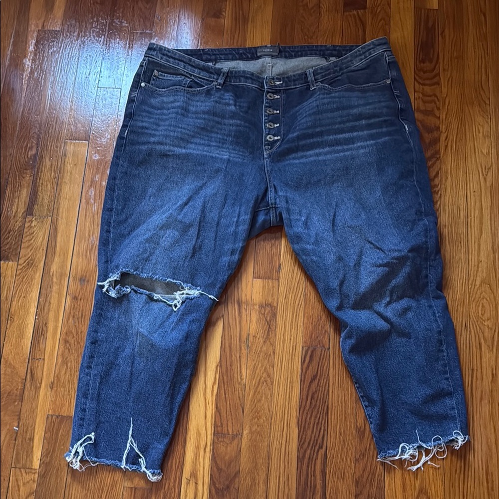 Women's Blue Distressed Jeans
